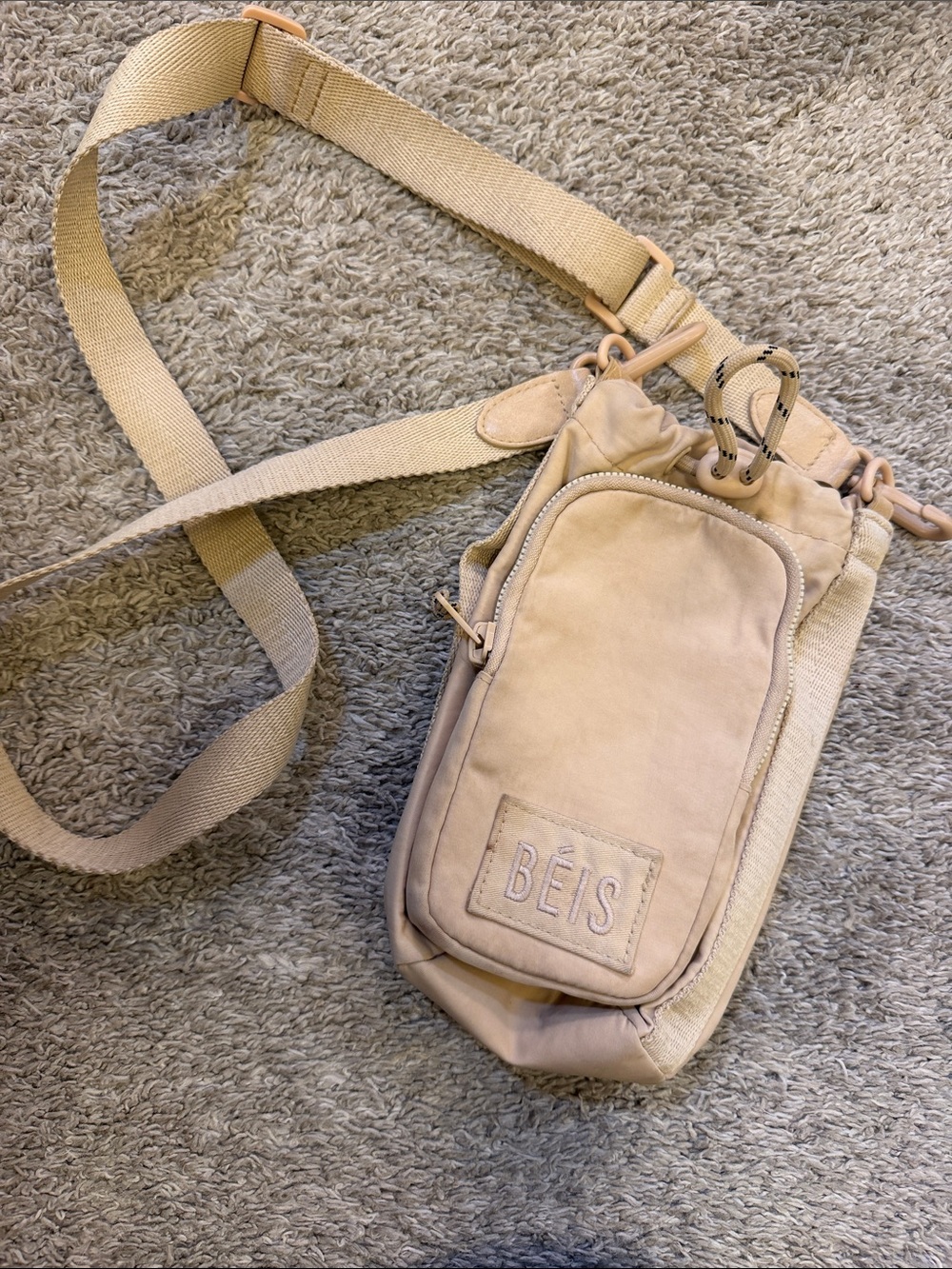 BEIS Small Sling Belt Bag in Beige Tan